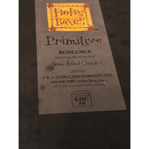 Bob's Boxes Primitives Set of 1 with lids "Romance" 8x8x8 - Picture 6 of 7